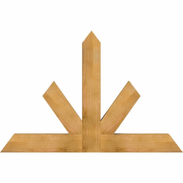 Ekena Millwork Saratoga Rough Sawn Timber Gable Bracket, Western Red Cedar, 60"W x 40"H x 4"D x 6"F, 16/12 Pitch GBW060X40X0406SAR00RWR - main